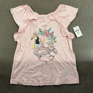 Gap Pink Kids Shirt with Floral Design NWT size 4 years